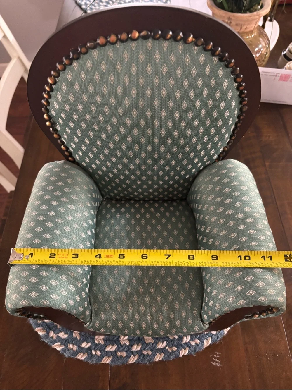 Dayton Hudson American Girl Doll sized Teal Upholstered Accent Chair